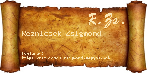 Reznicsek Zsigmond névjegykártya